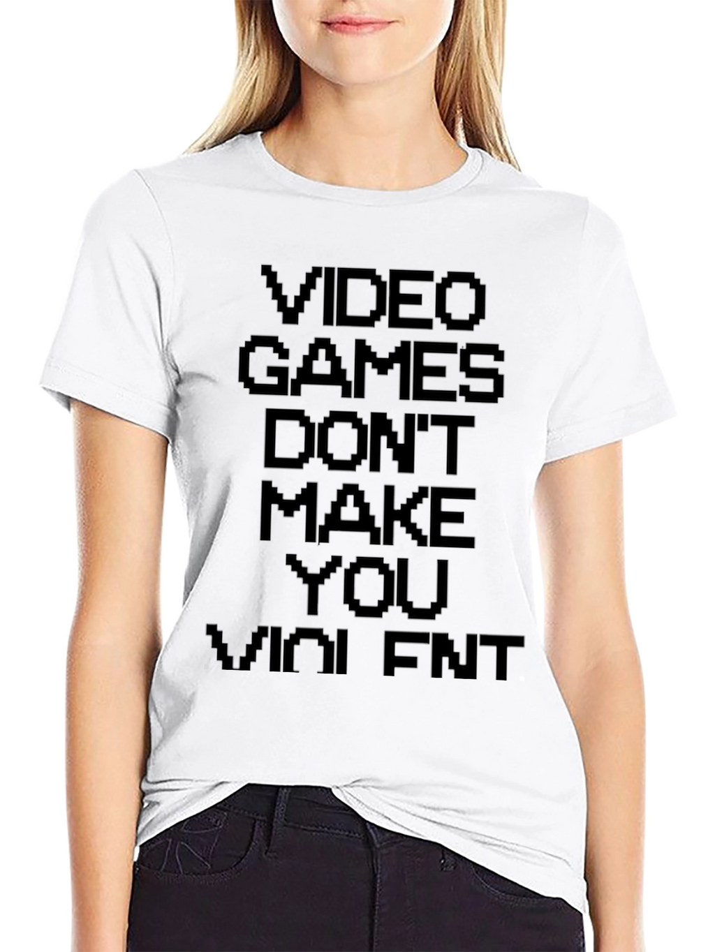Video Games Dont Make You Violent Black T-Shirt