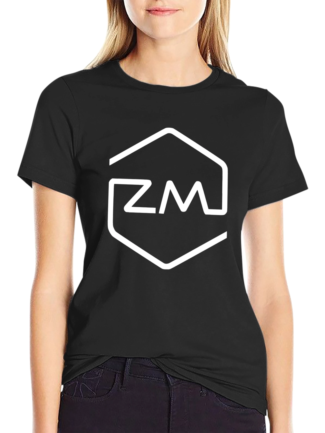 Modern Black T-Shirt with ZM Graphic Print