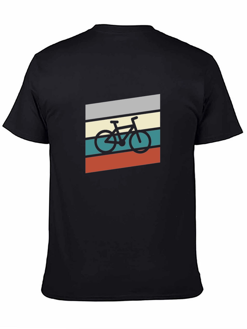 Retro Bike Graphic Tee - Black Cotton T-Shirt