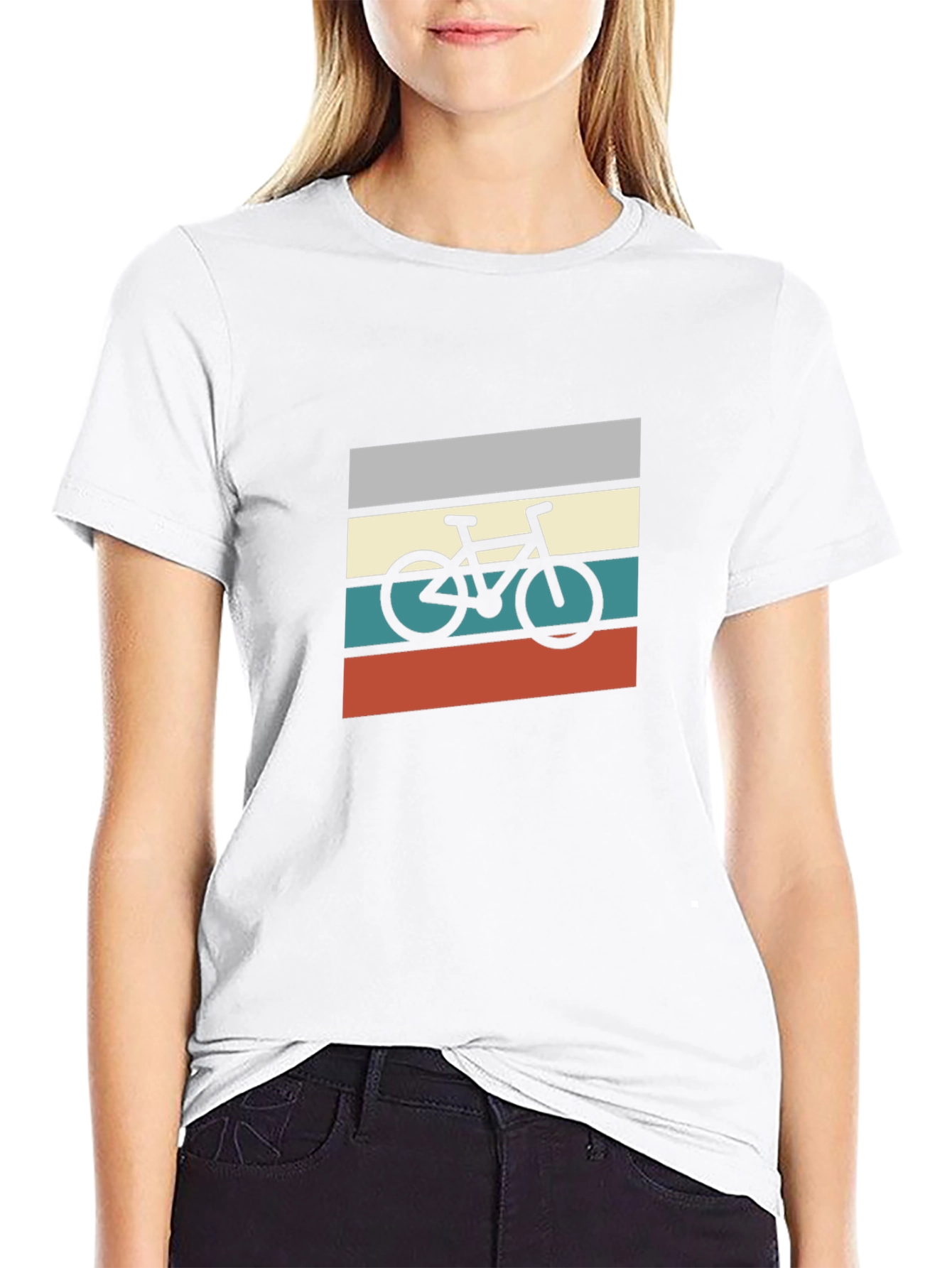 Retro Bike Graphic Tee - Black Cotton T-Shirt