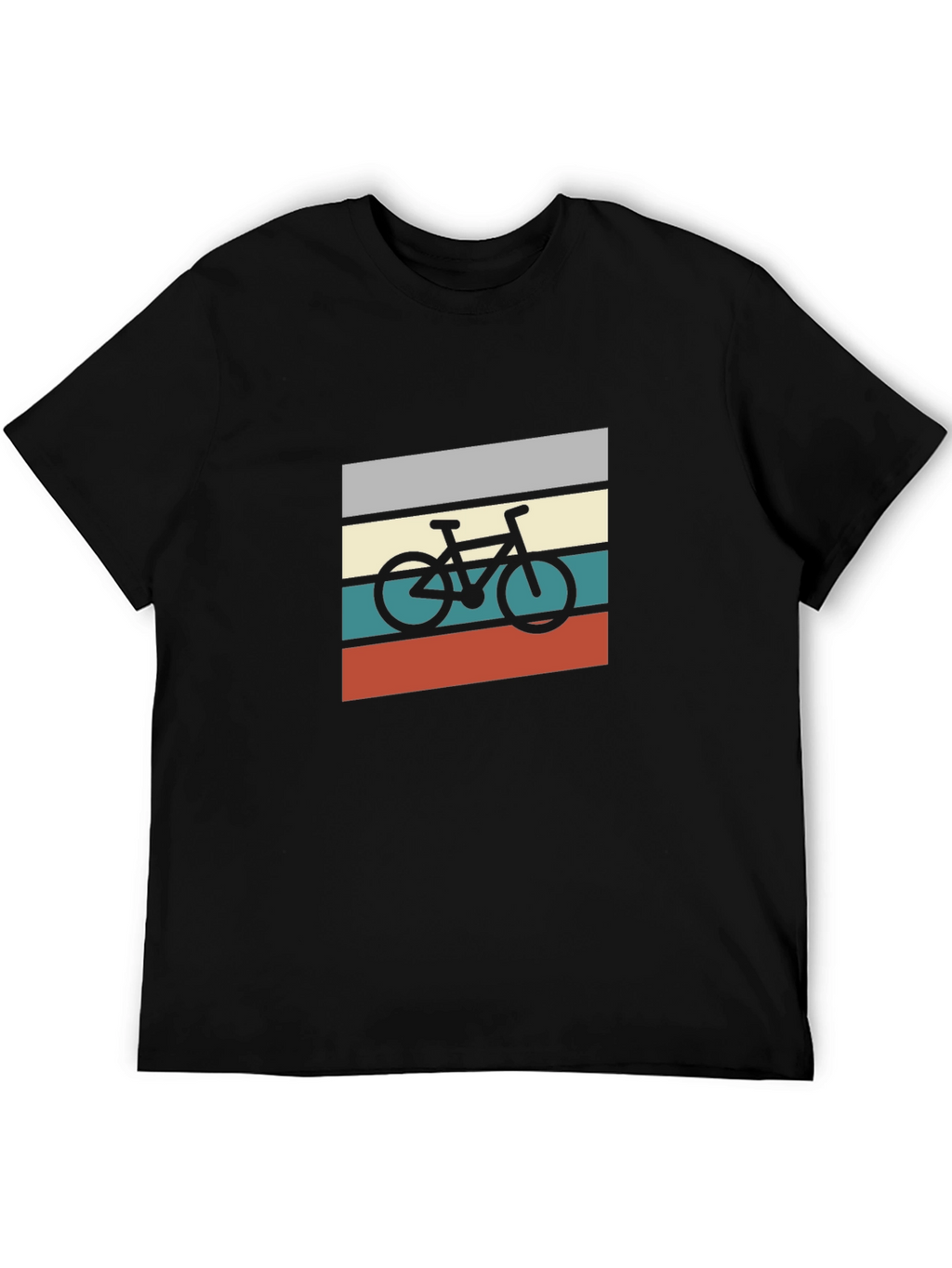 Retro Bike Graphic Tee - Black Cotton T-Shirt