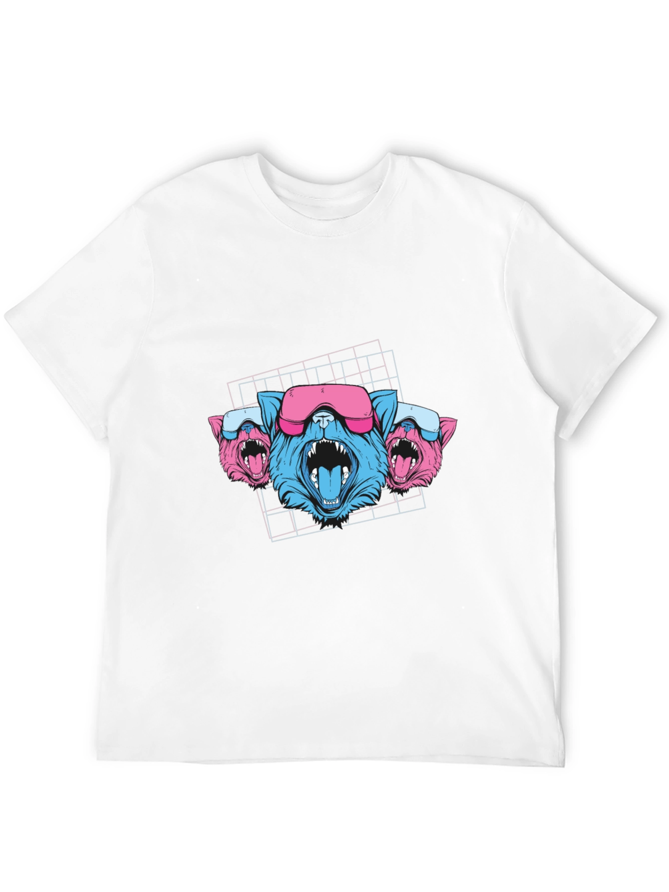 Cyberpunk Neon Cats Black T-Shirt