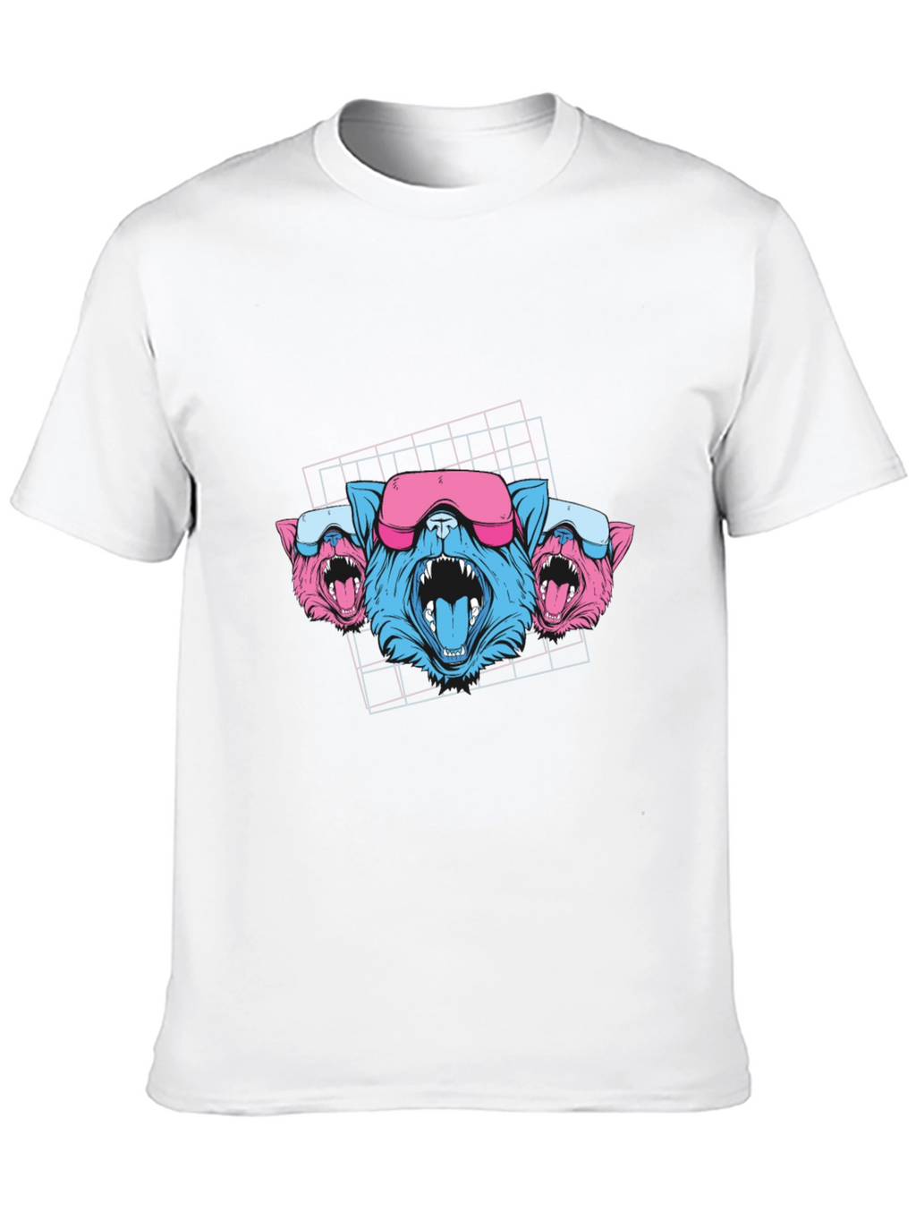 Cyberpunk Neon Cats Black T-Shirt