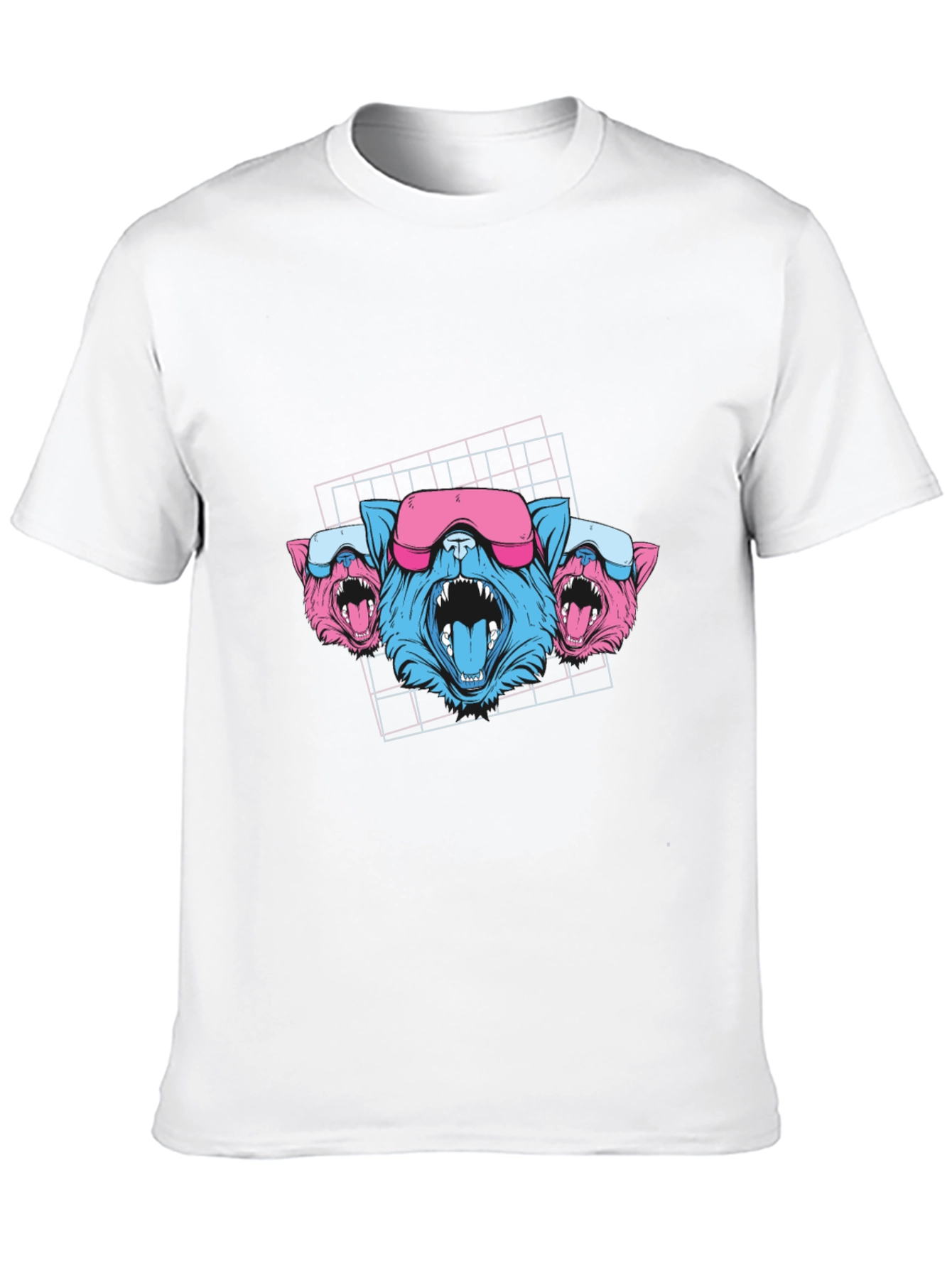 Cyberpunk Neon Cats Black T-Shirt