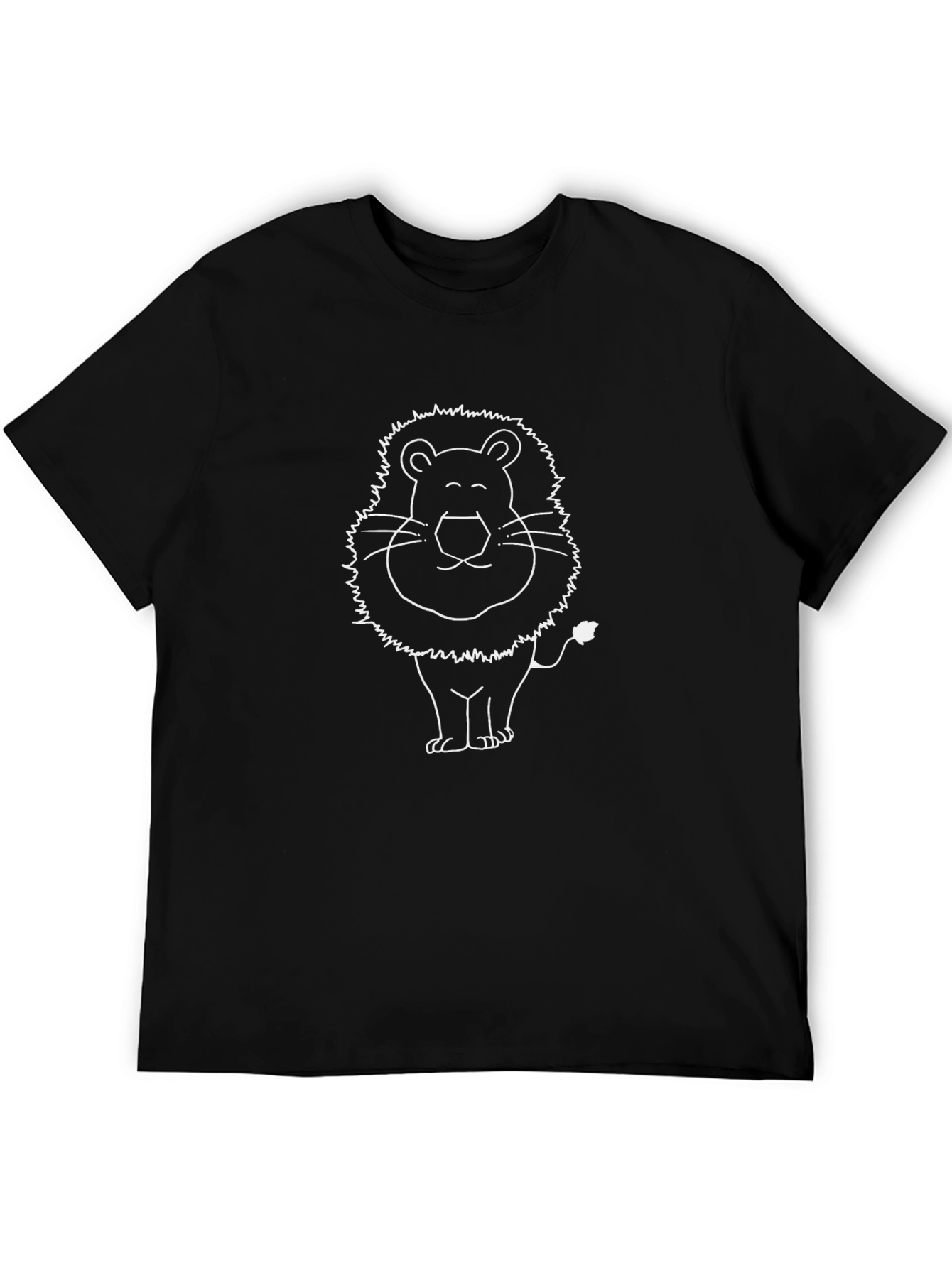 Lion Graphic Tee - Mens Black Cotton T-Shirt