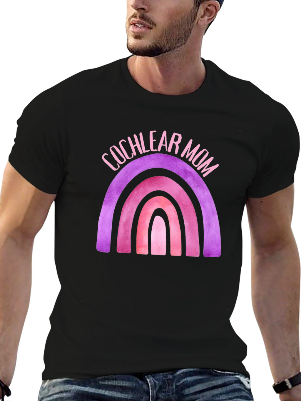 Cochlear Mom Rainbow Graphic Tee