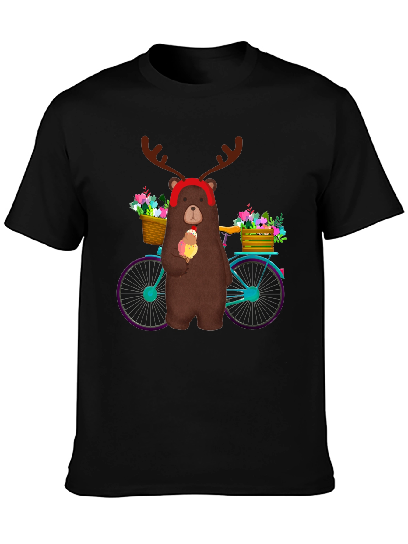 Bear on Bike Graphic Tee