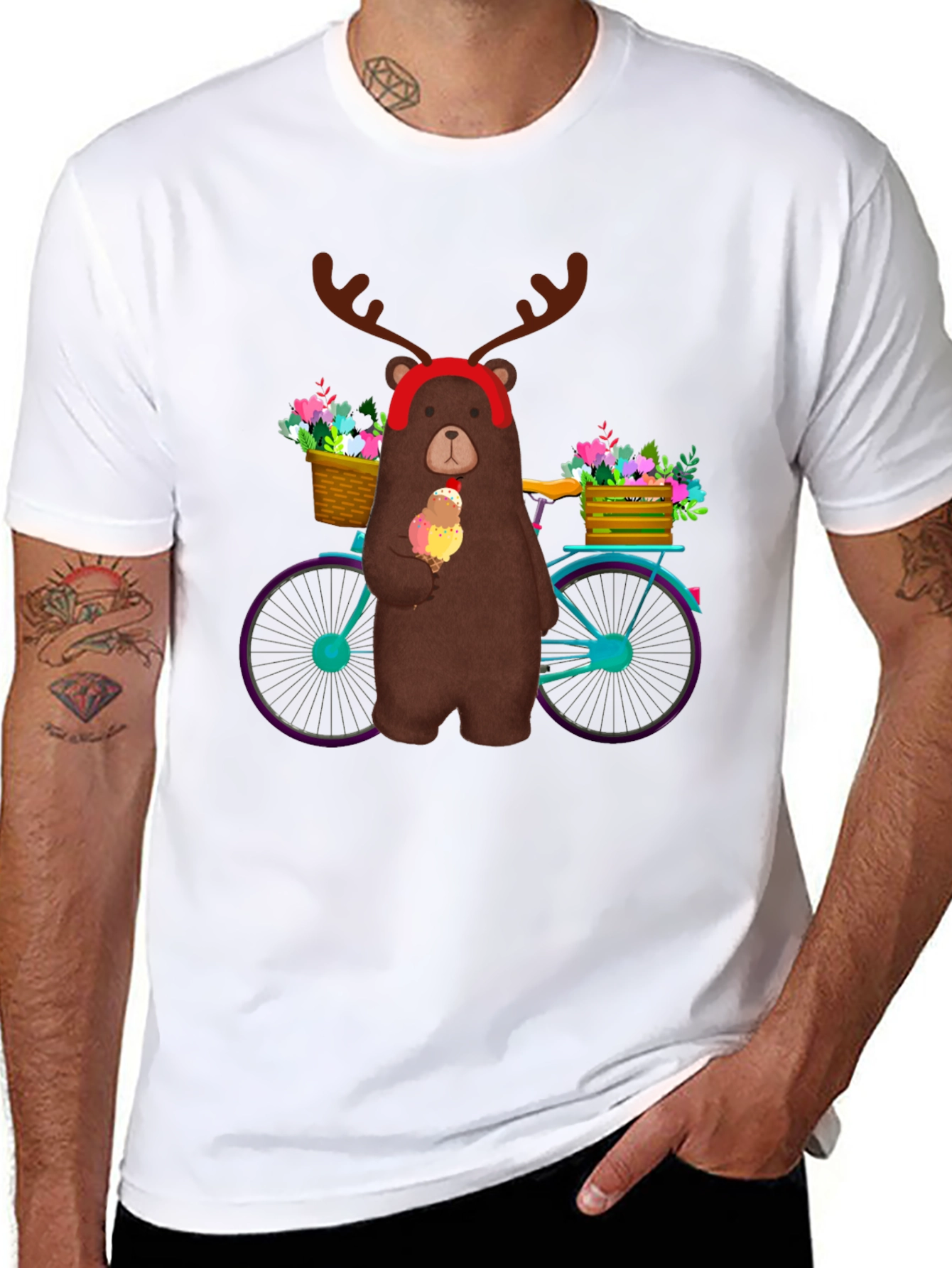 Bear on Bike Graphic Tee