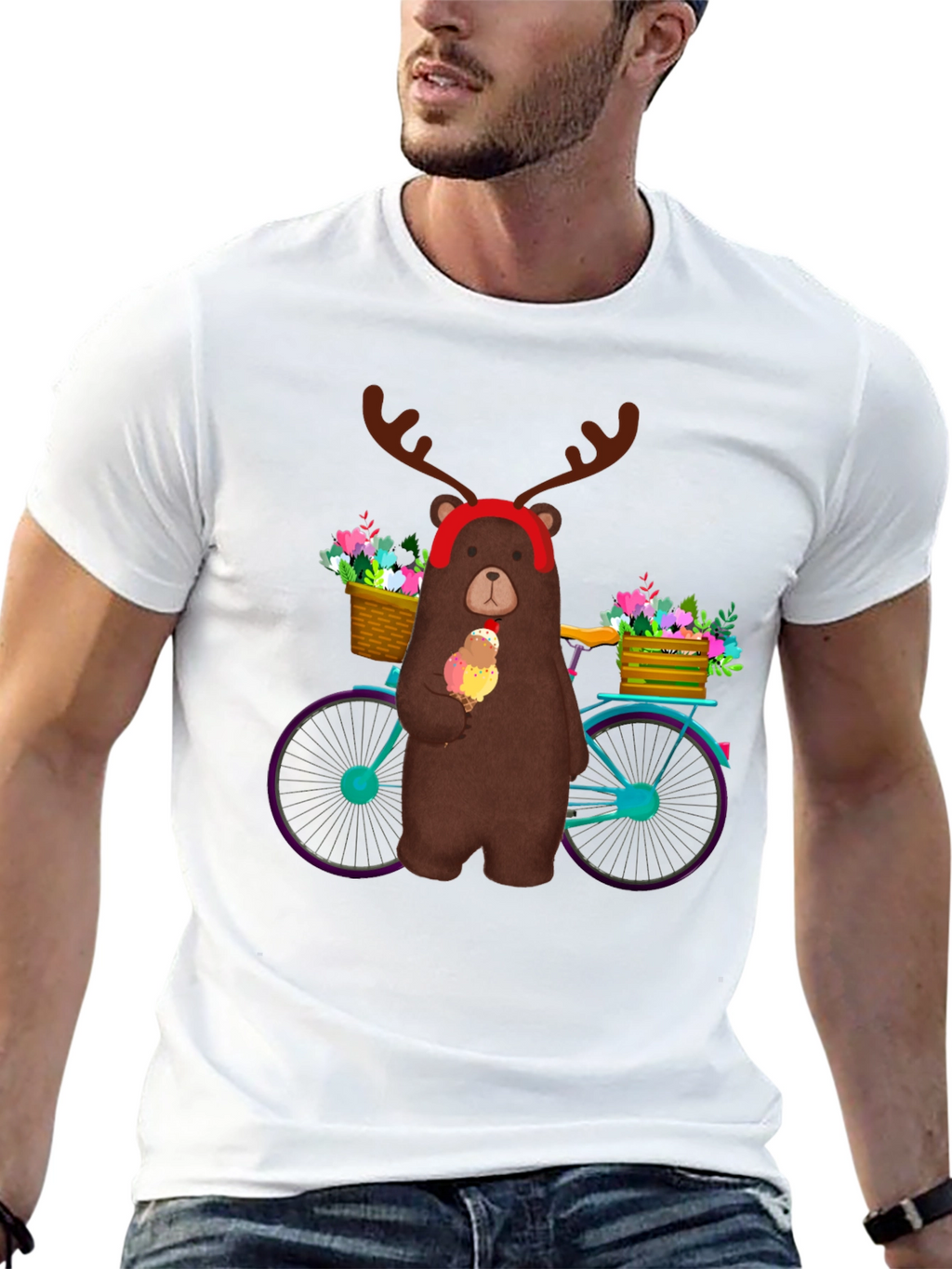 Bear on Bike Graphic Tee