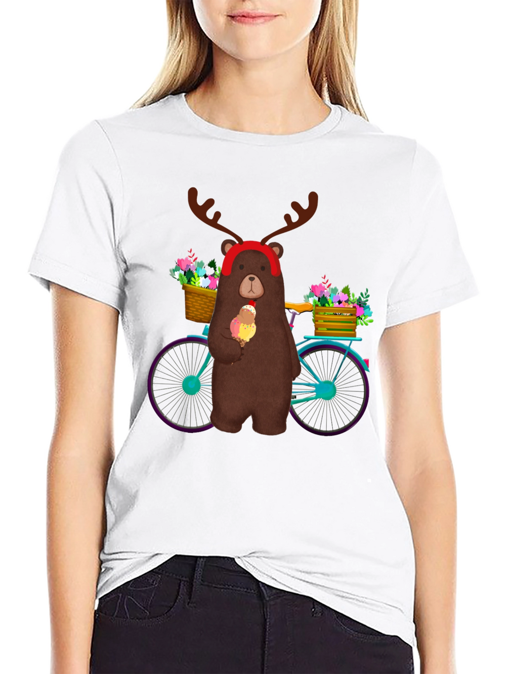 Bear on Bike Graphic Tee