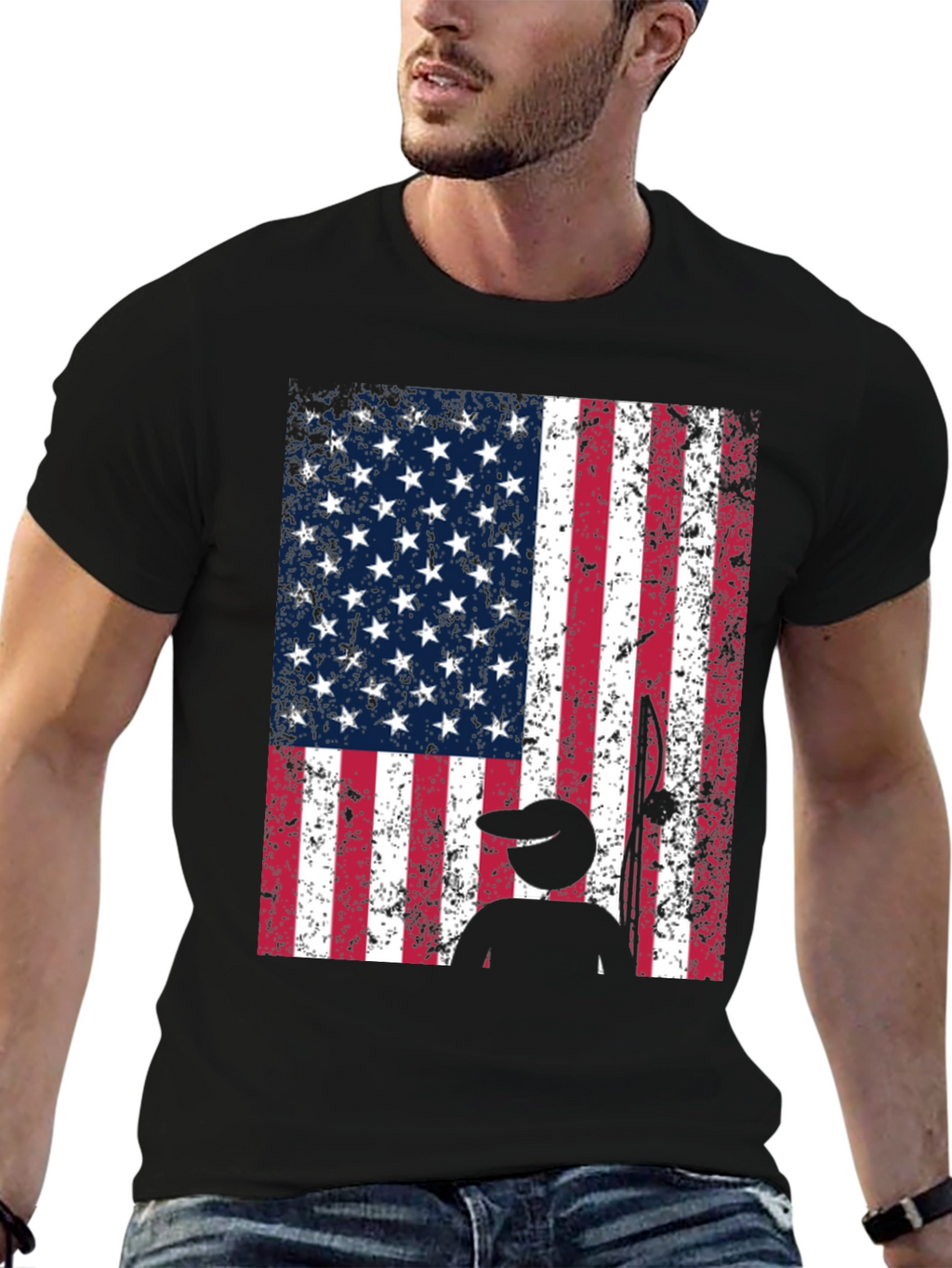 American Flag Fishing T-Shirt