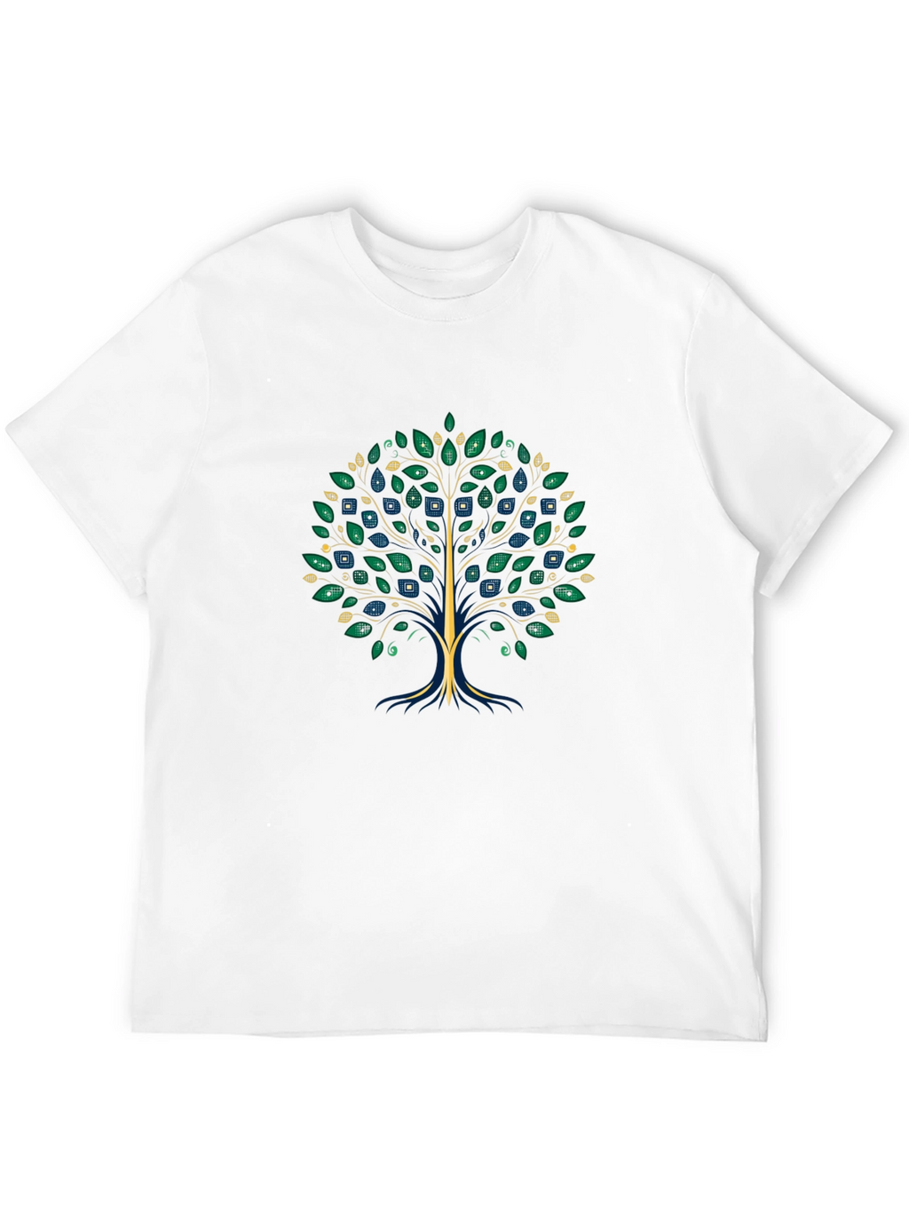 Artsy Tree Graphic Tee - Black Cotton T-Shirt