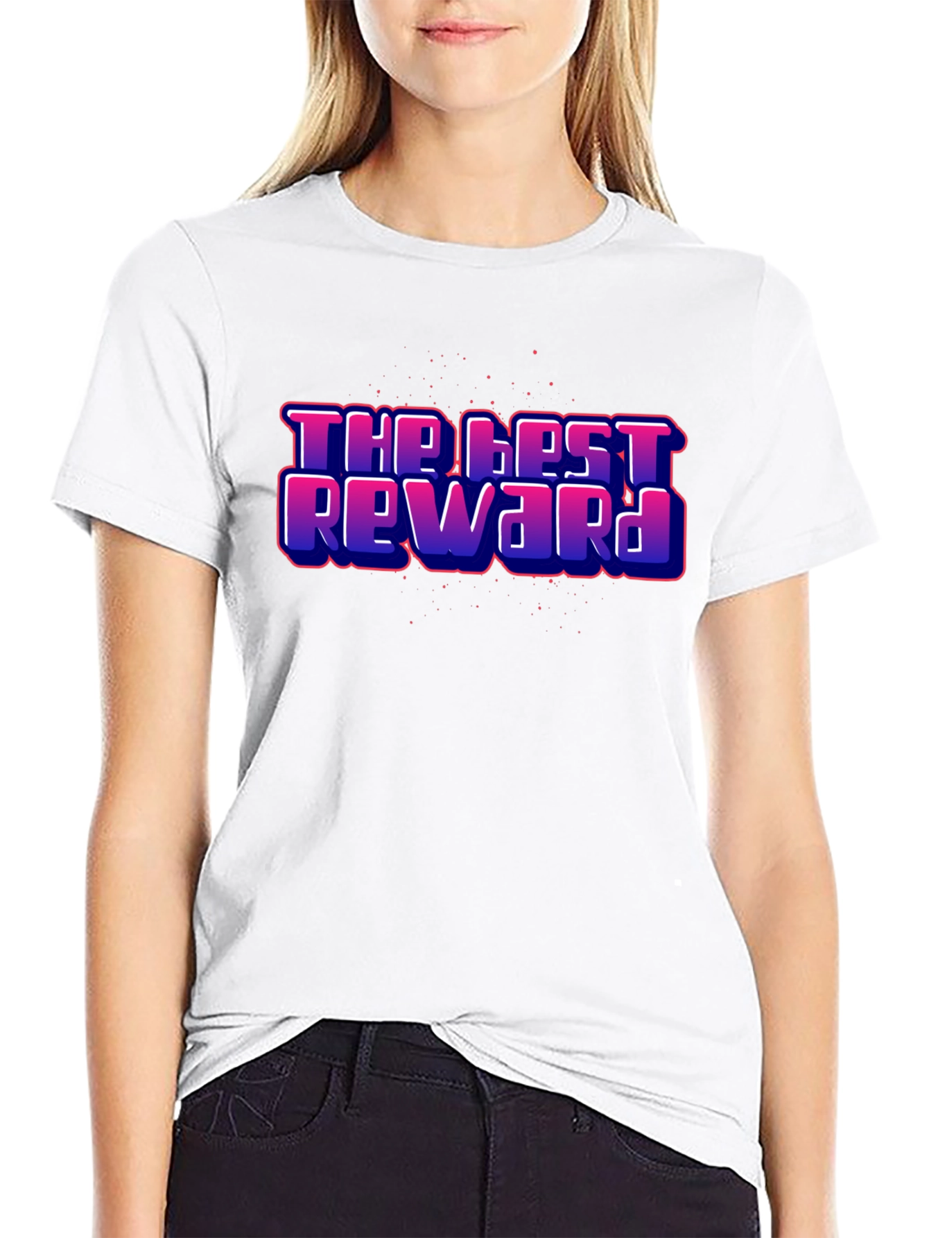The Best Reward Graphic Print Black T-Shirt