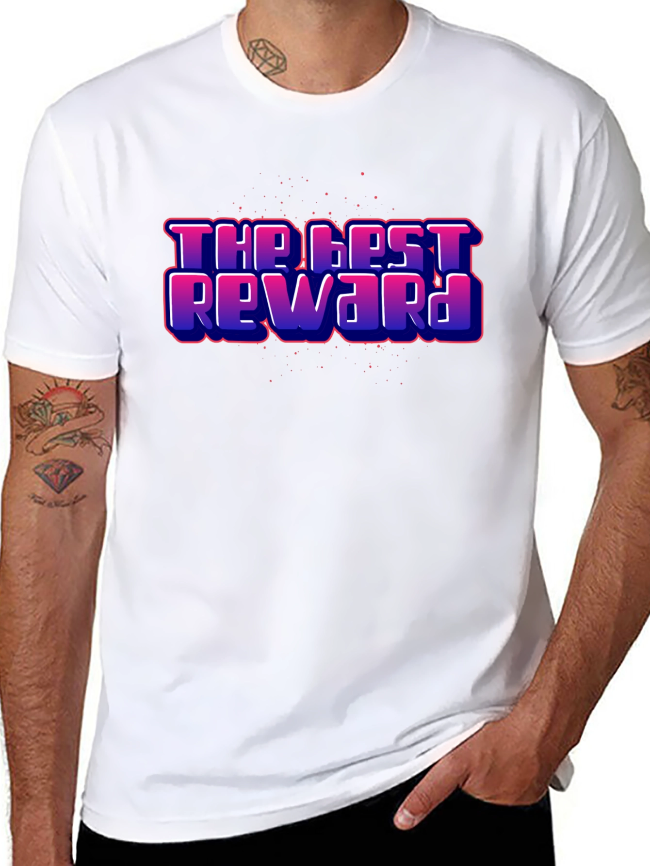 The Best Reward Graphic Print Black T-Shirt