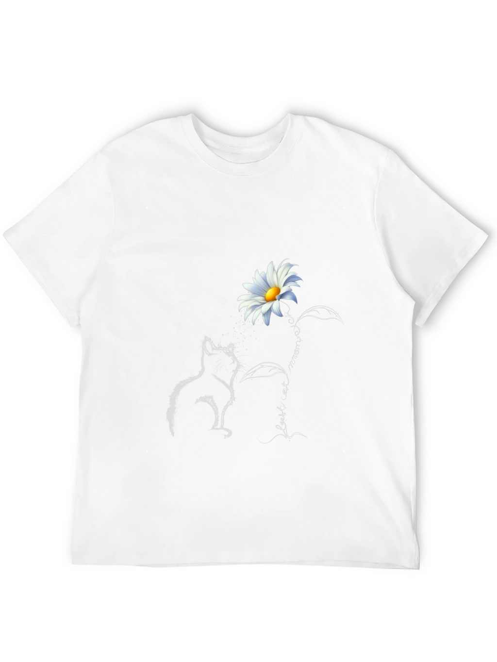 Daisy Cat Graphic Tee - Stylish Black T-Shirt