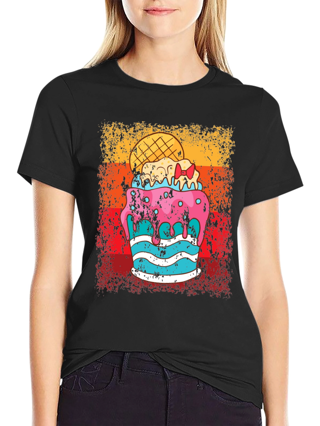 Retro Ice Cream Cake Graphic Tee