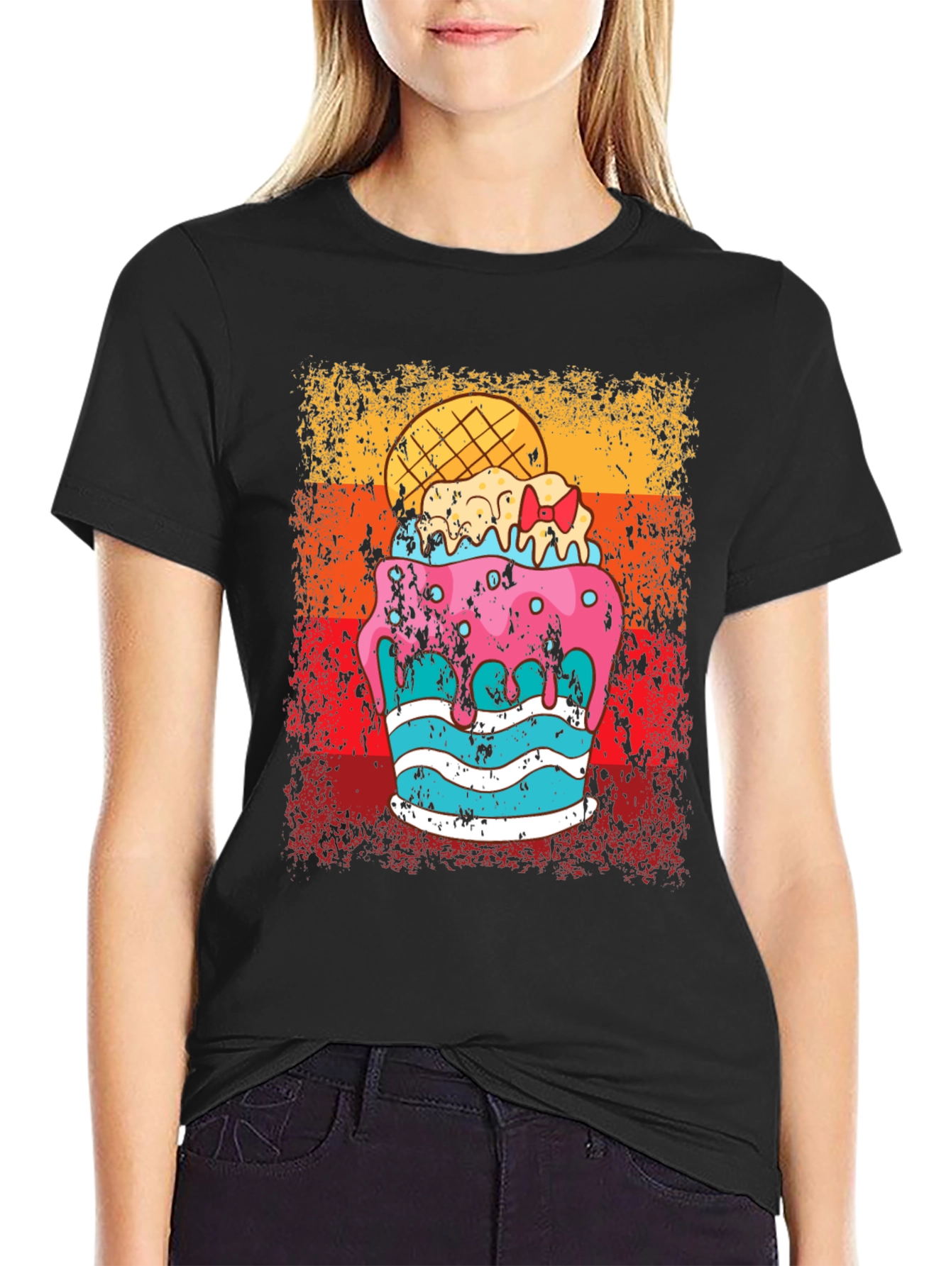 Retro Ice Cream Cake Graphic Tee