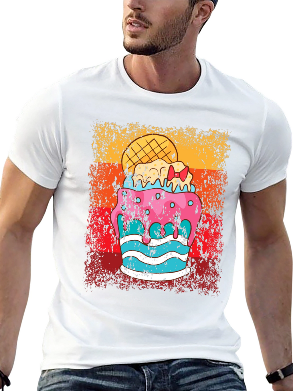 Retro Ice Cream Cake Graphic Tee