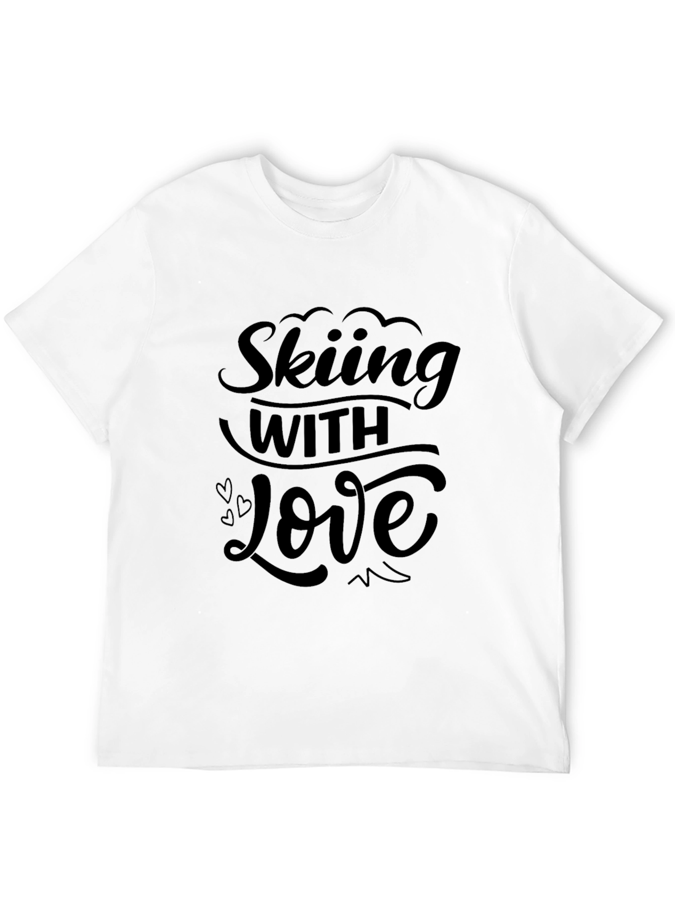 Skiing with Love Black Graphic Tee