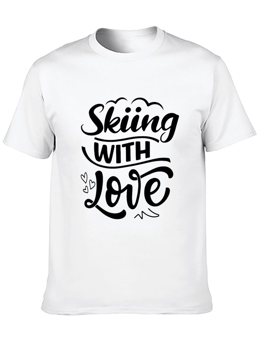 Skiing with Love Black Graphic Tee