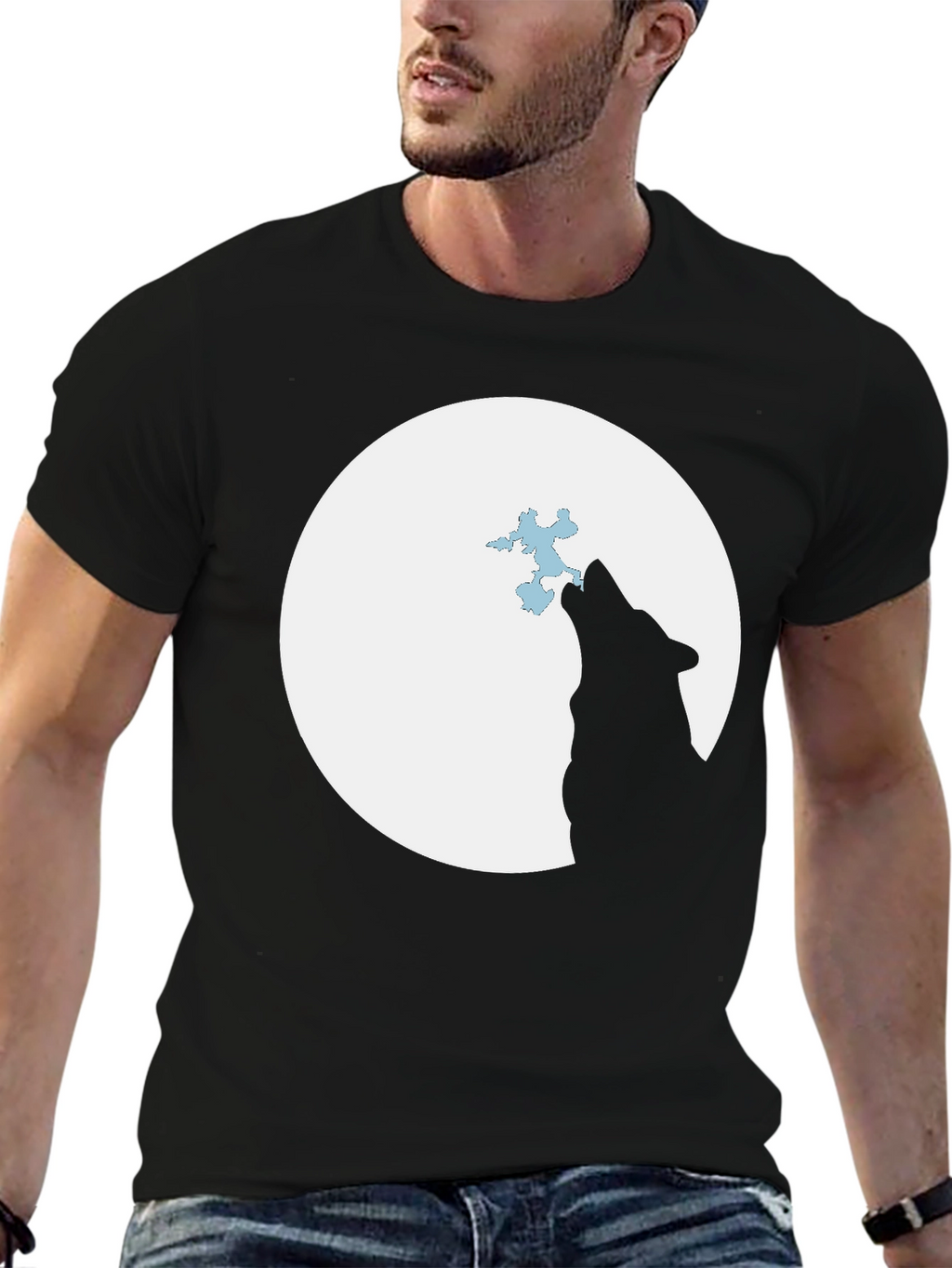 Wolf Moon T-Shirt - Black Graphic Tee