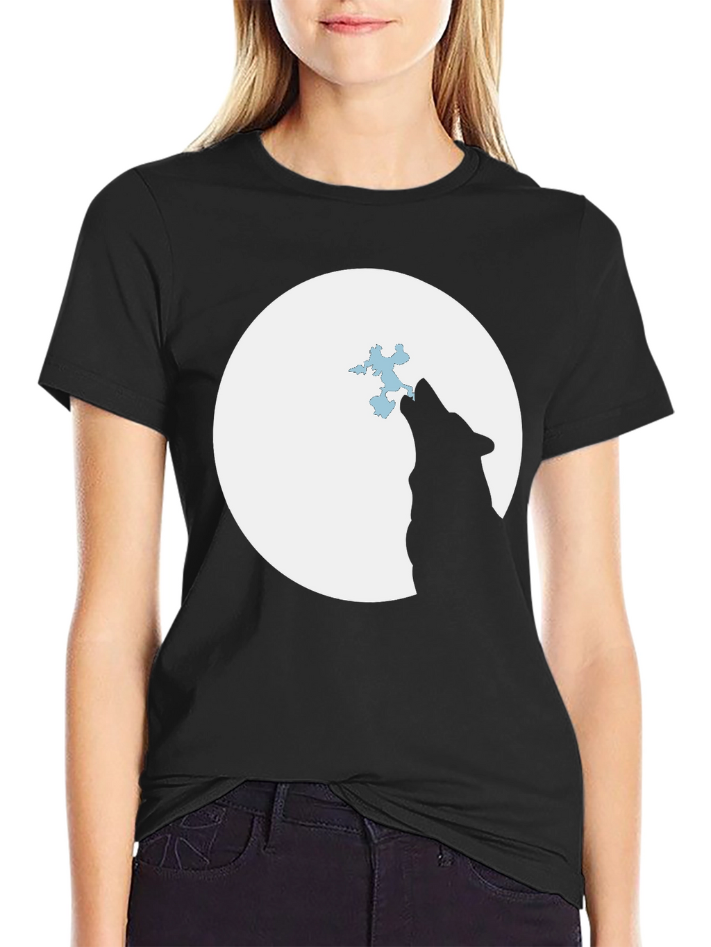 Wolf Moon T-Shirt - Black Graphic Tee