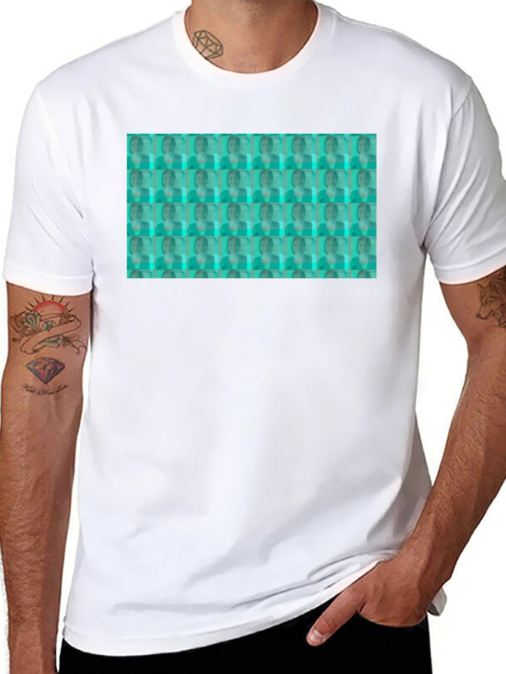Patterned Graphic T-Shirt - Black