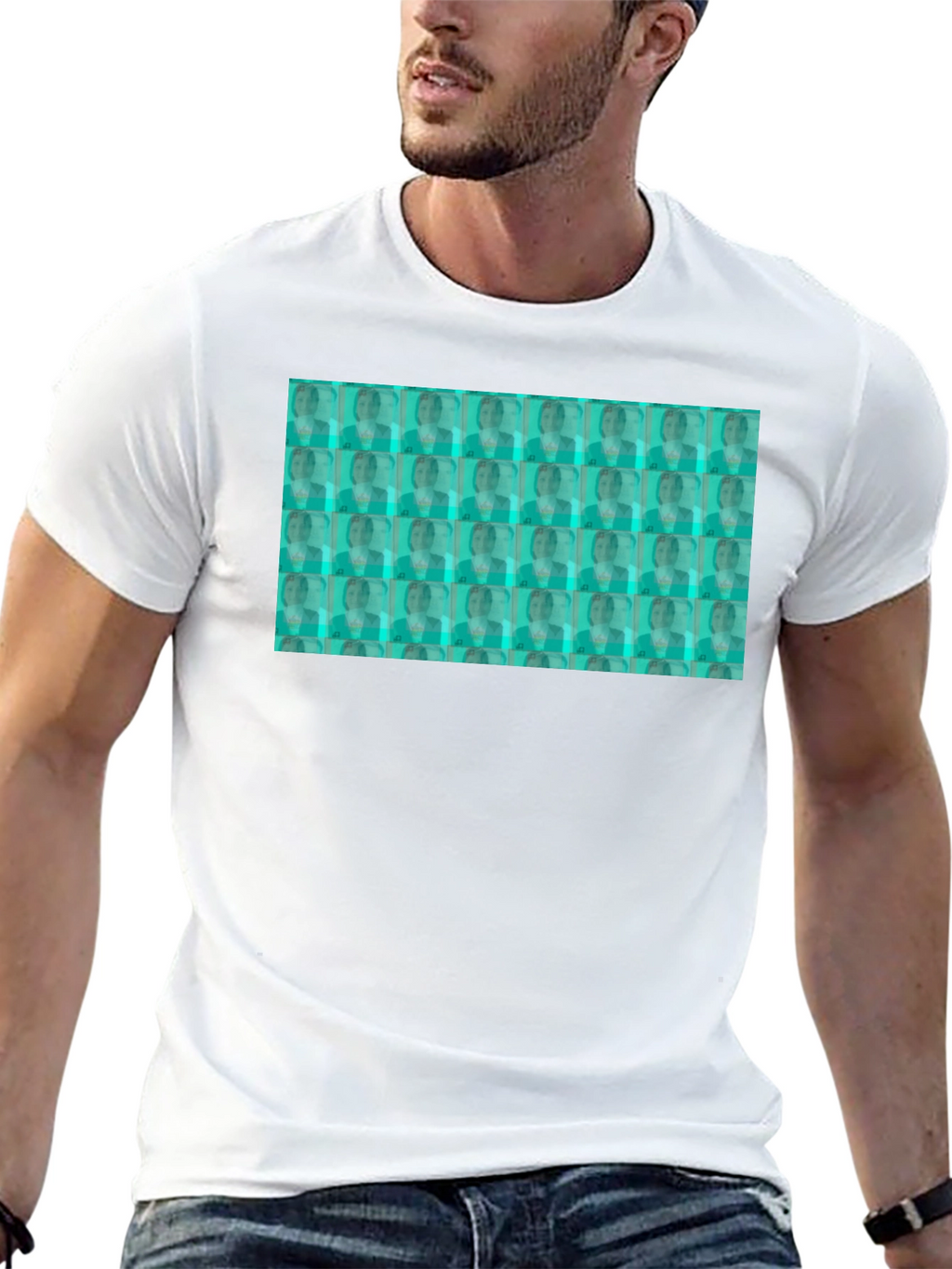 Patterned Graphic T-Shirt - Black