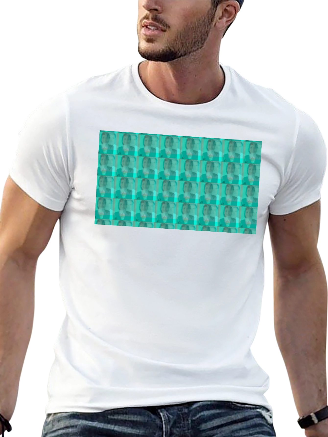 Patterned Graphic T-Shirt - Black