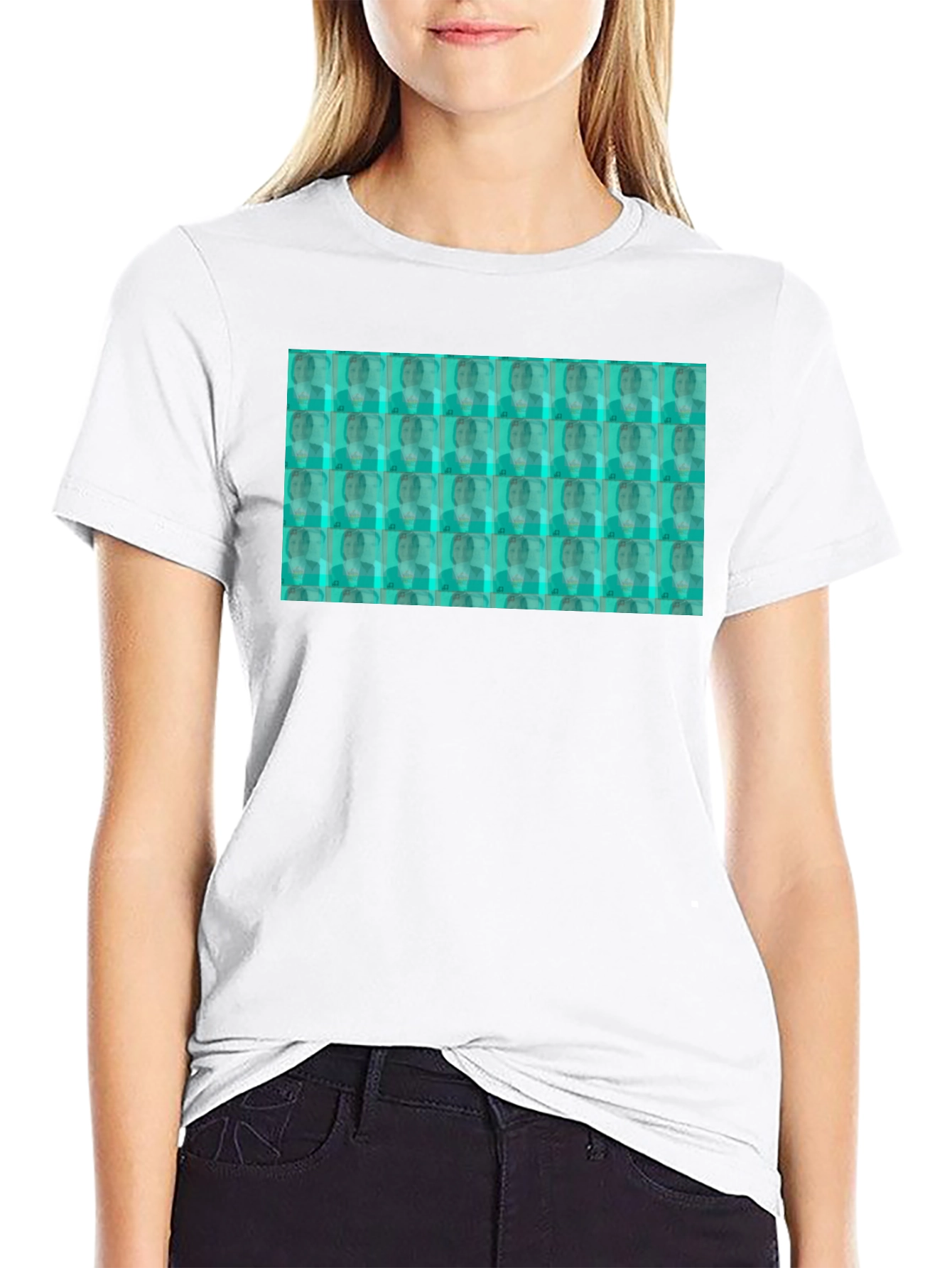 Patterned Graphic T-Shirt - Black