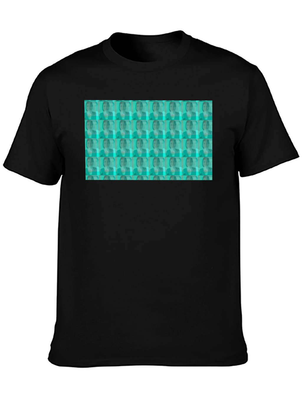Patterned Graphic T-Shirt - Black