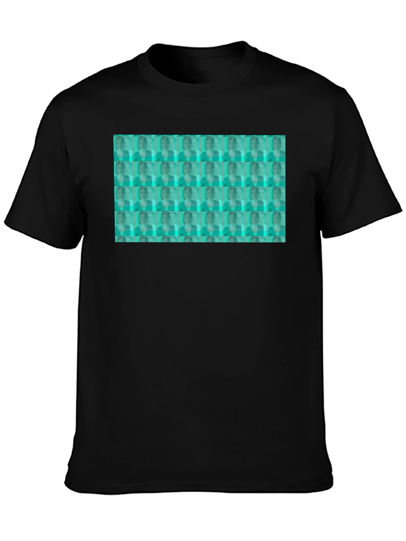 Patterned Graphic T-Shirt - Black