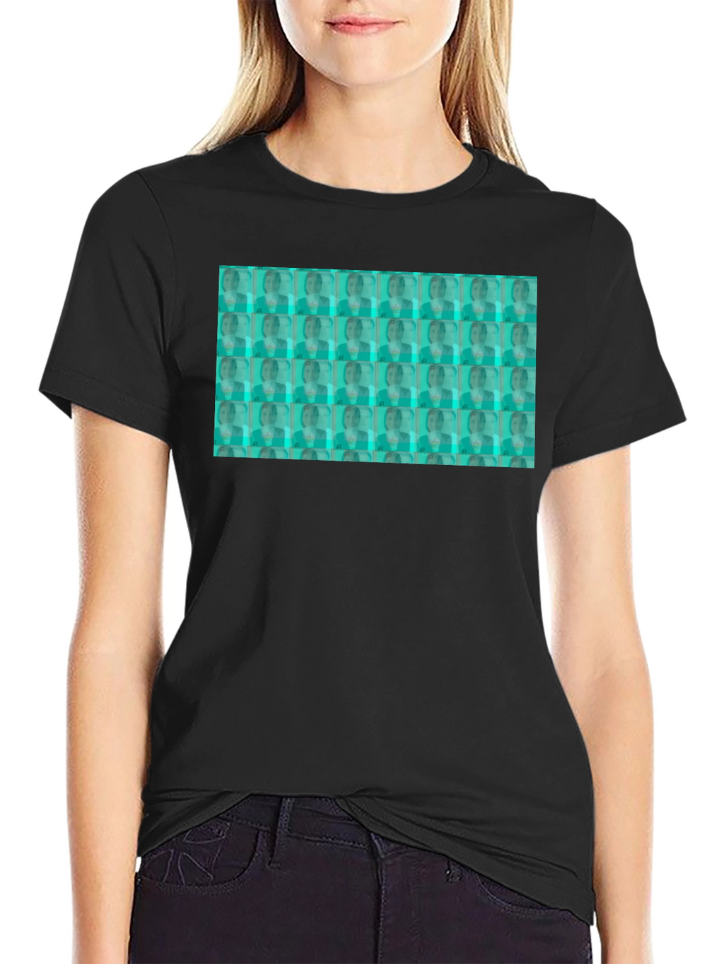 Patterned Graphic T-Shirt - Black