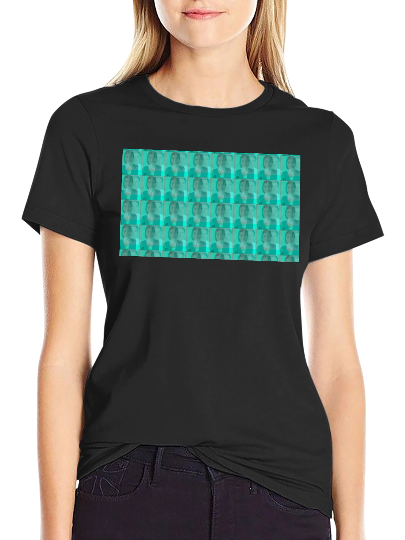 Patterned Graphic T-Shirt - Black