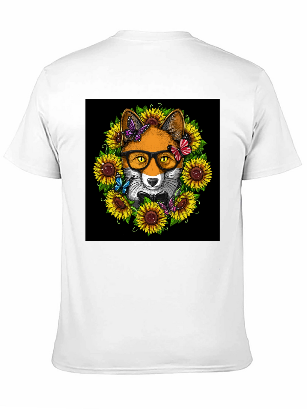 Fox Sunflower T-Shirt - Stylish Animal Graphic Tee