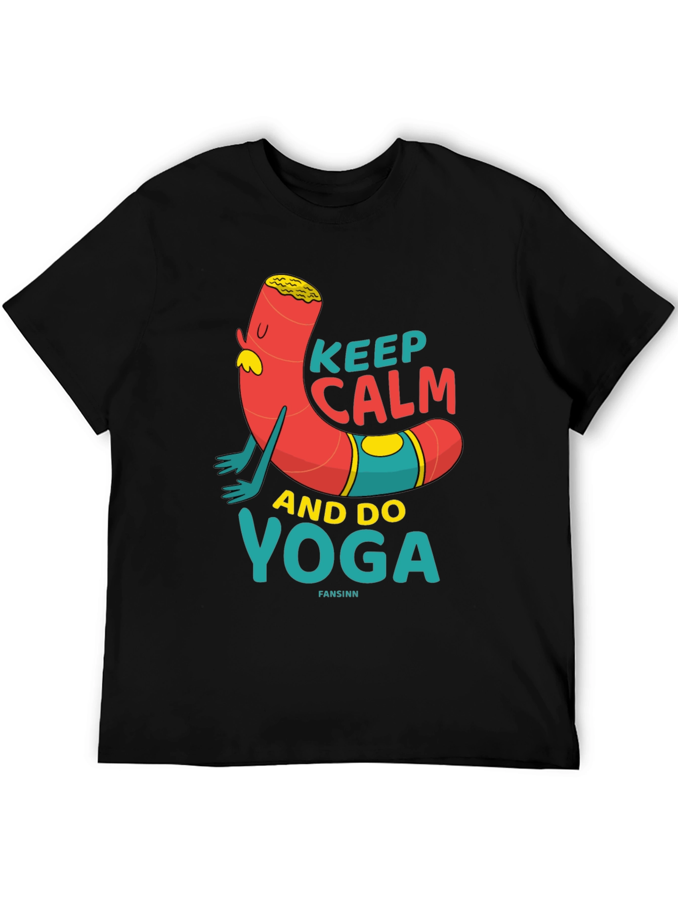 Keep Calm Yoga Cartoon T-Shirt