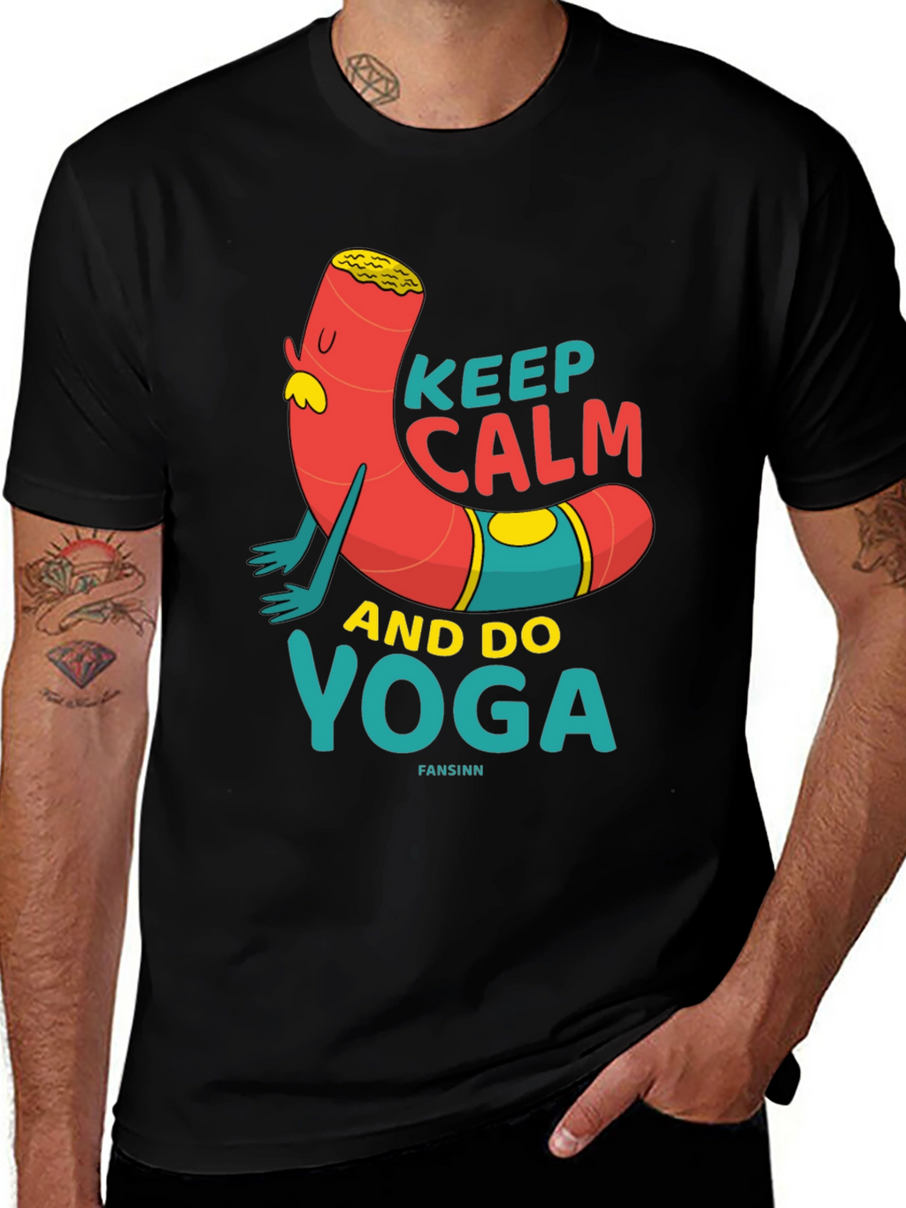 Keep Calm Yoga Cartoon T-Shirt