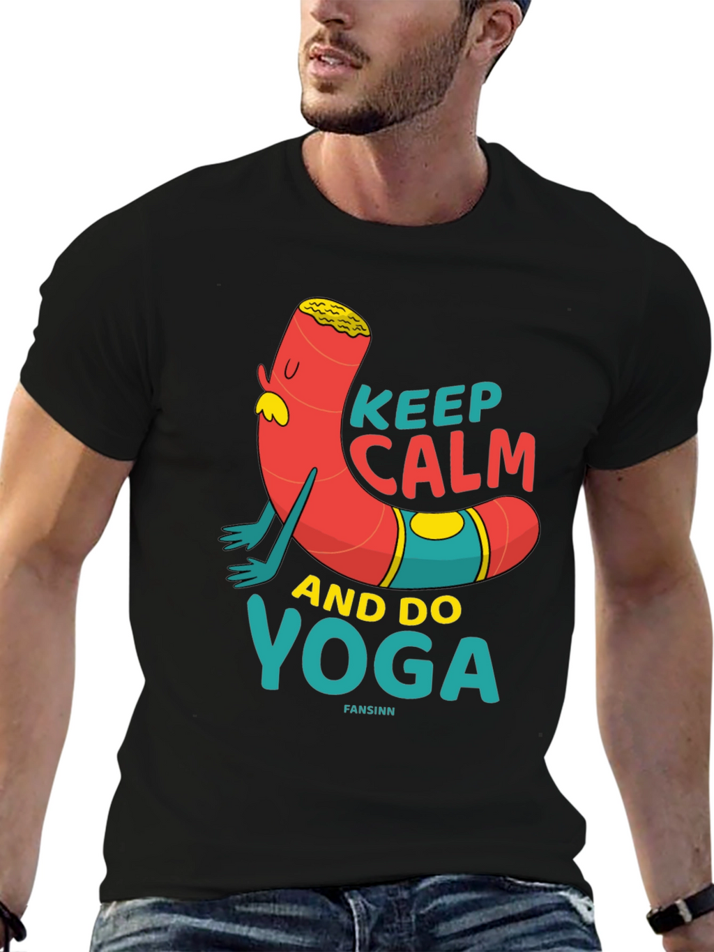 Keep Calm Yoga Cartoon T-Shirt