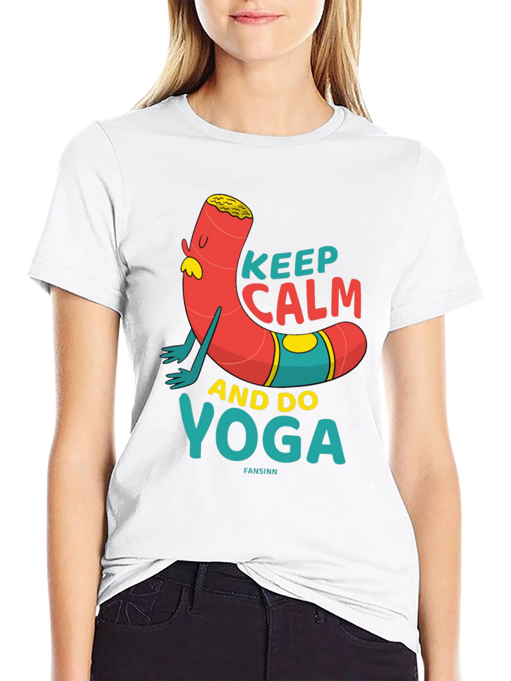 Keep Calm Yoga Cartoon T-Shirt