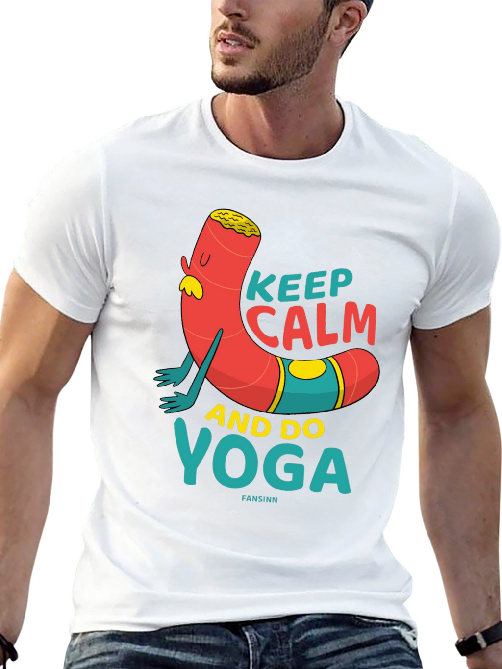 Keep Calm Yoga Cartoon T-Shirt