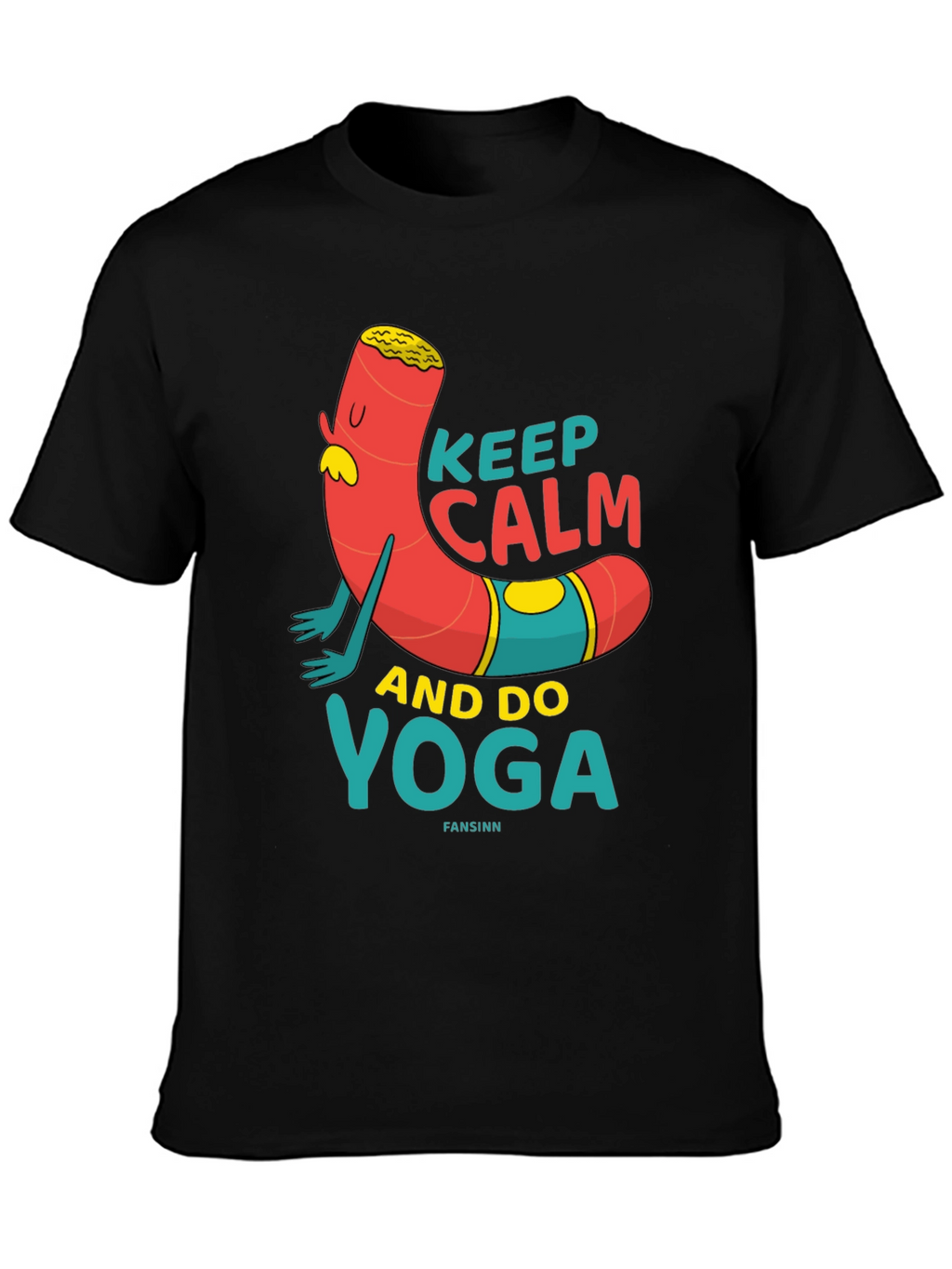 Keep Calm Yoga Cartoon T-Shirt