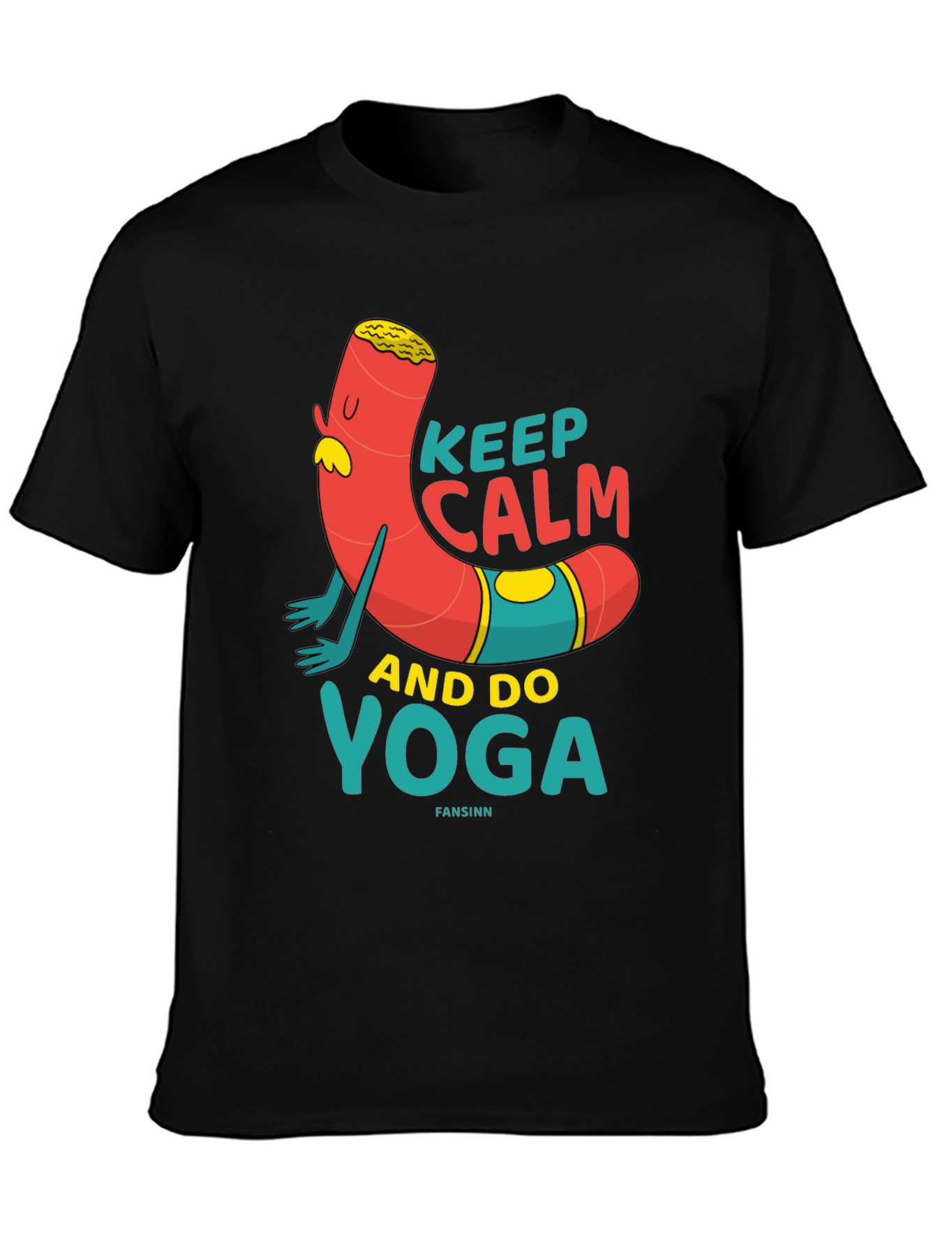 Keep Calm Yoga Cartoon T-Shirt