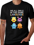 Smile Language T-Shirt: Fun Monster Graphic Tee