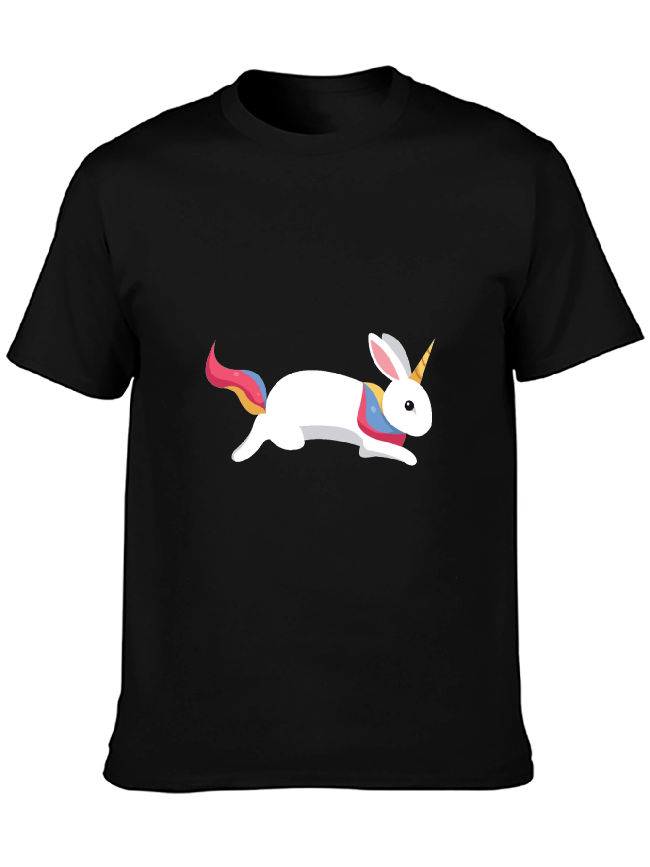 Unicorn Rabbit Graphic Tee - Mens Black T-Shirt