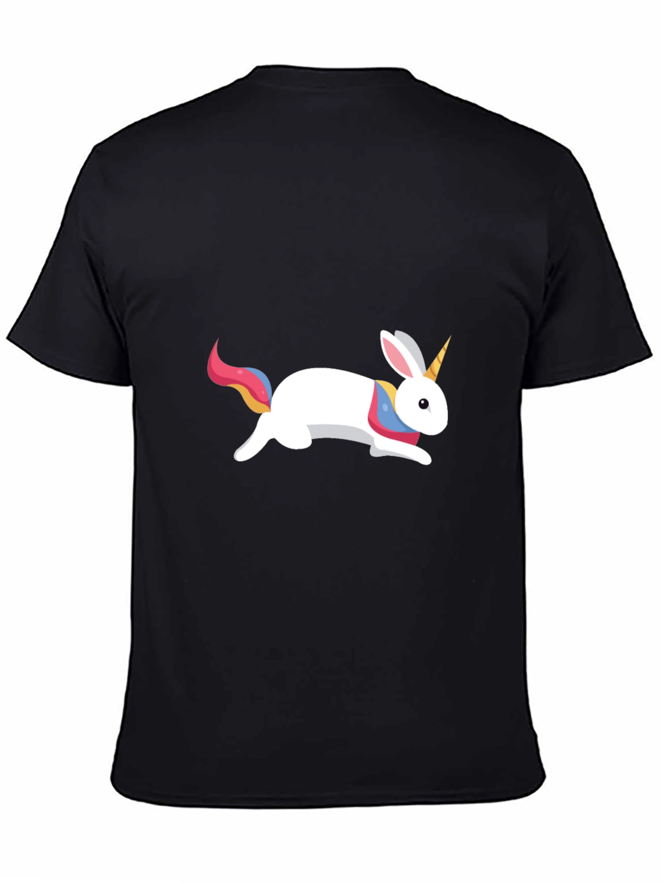 Unicorn Rabbit Graphic Tee - Mens Black T-Shirt