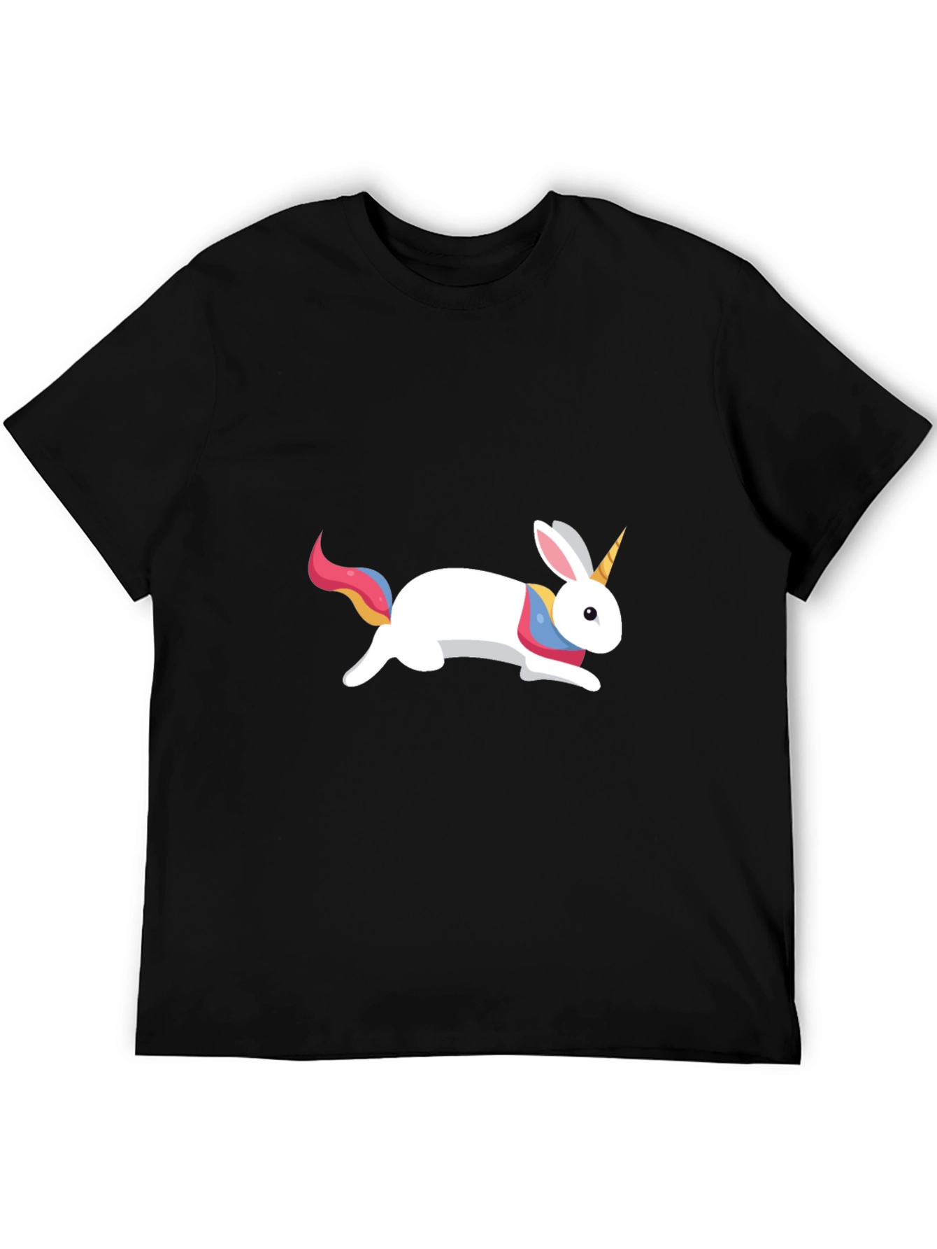 Unicorn Rabbit Graphic Tee - Mens Black T-Shirt