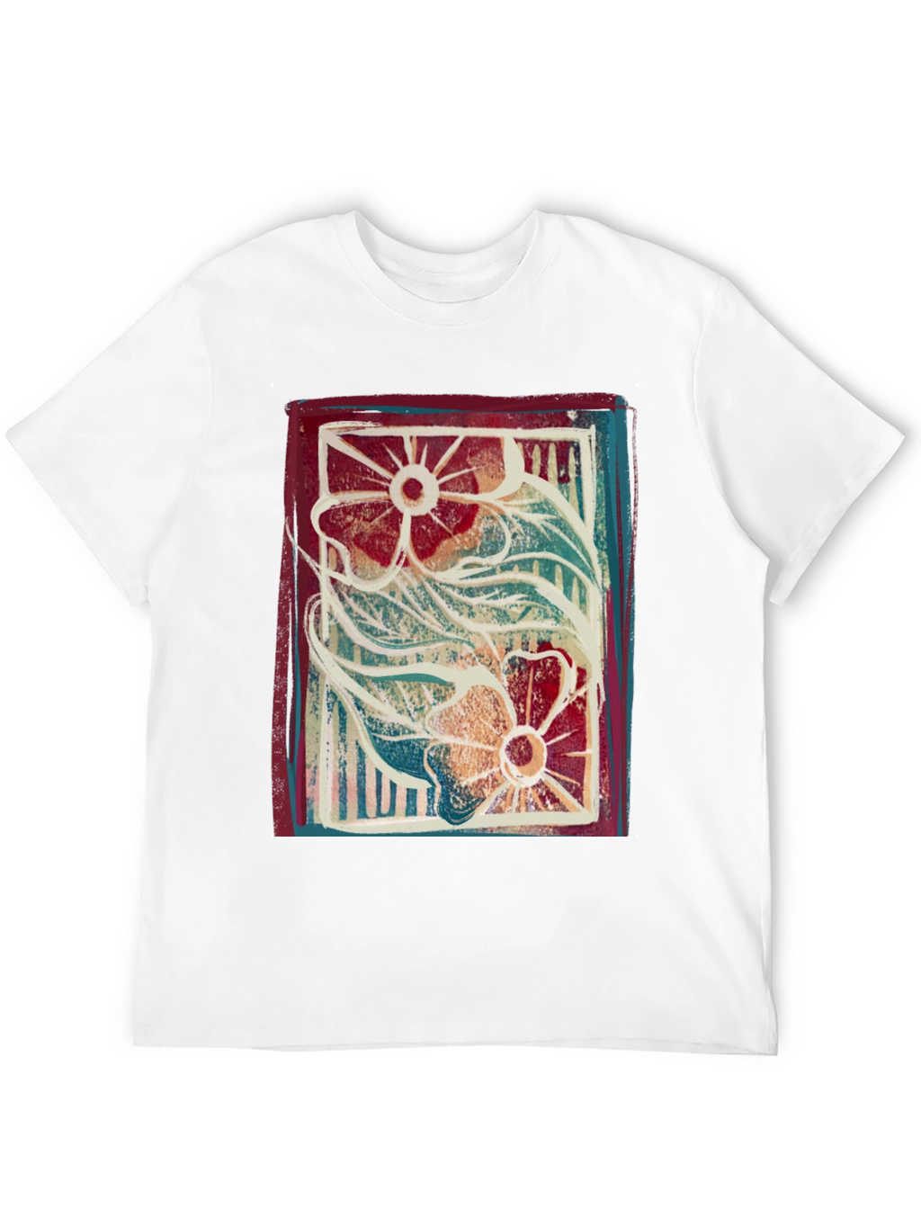 Floral Print Graphic Tee - Artistic Comfort
