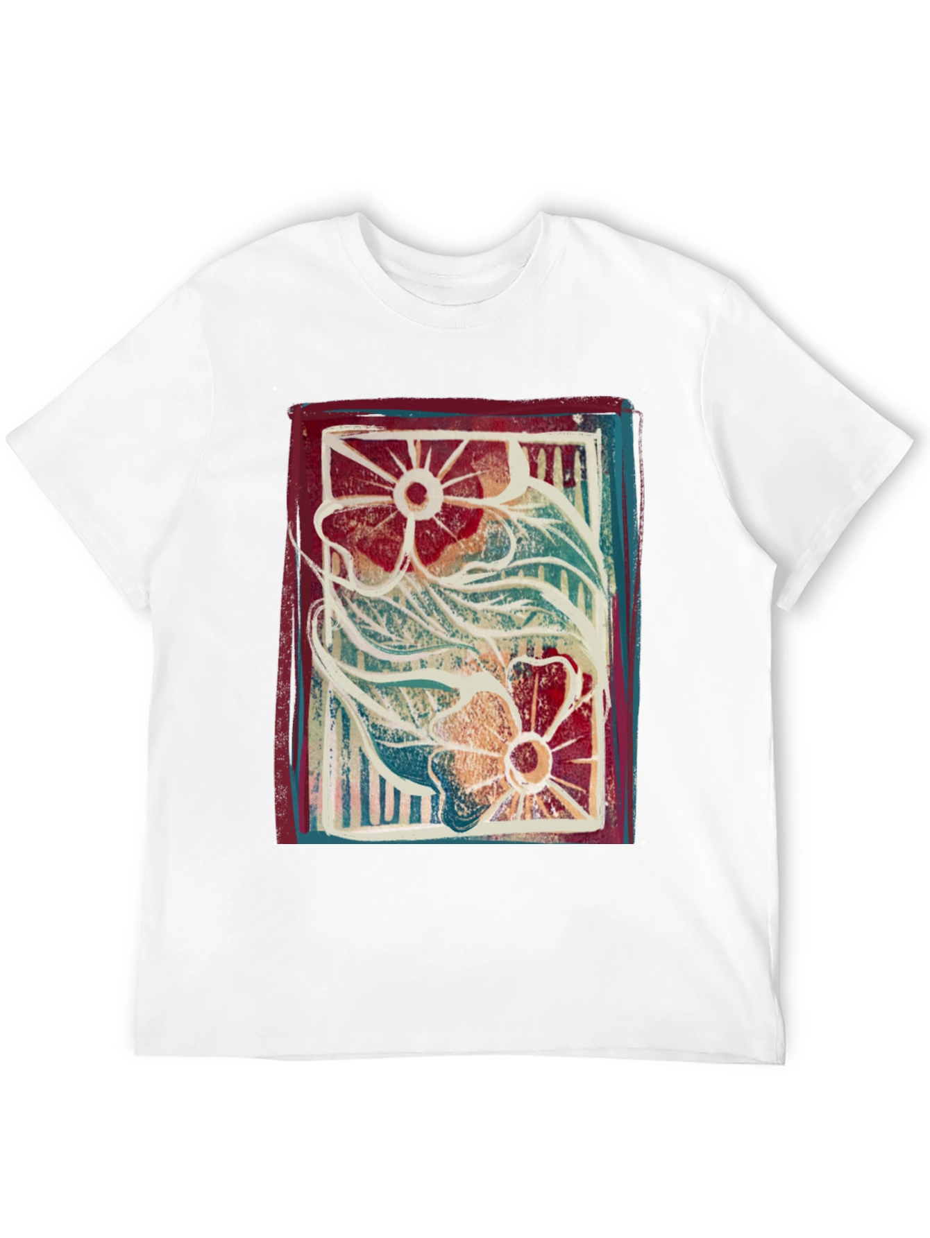 Floral Print Graphic Tee - Artistic Comfort