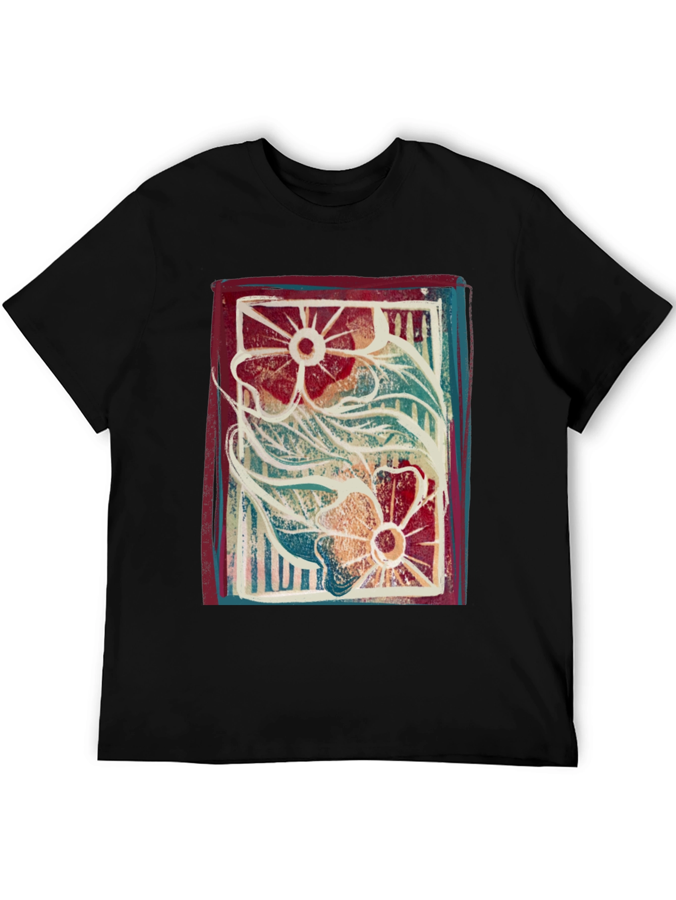 Floral Print Graphic Tee - Artistic Comfort