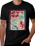 Floral Print Graphic Tee - Artistic Comfort